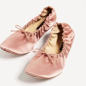 Zara sateen ballerinas